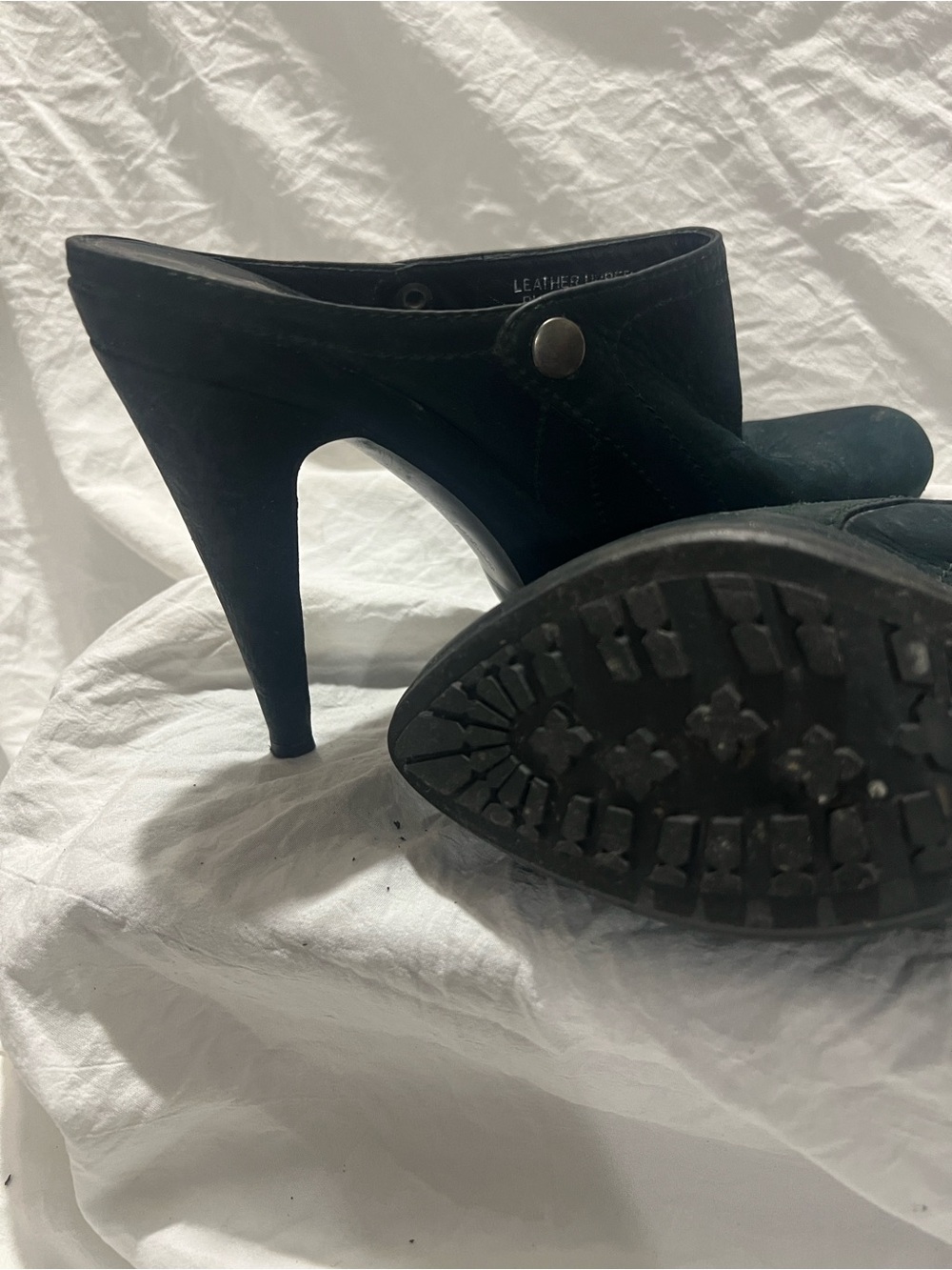 Vera Wang Lavender Label Black Suede High Heel Mule